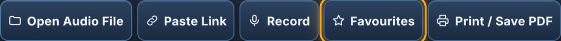 The Open, Paste, Record, Favourites and Print buttons