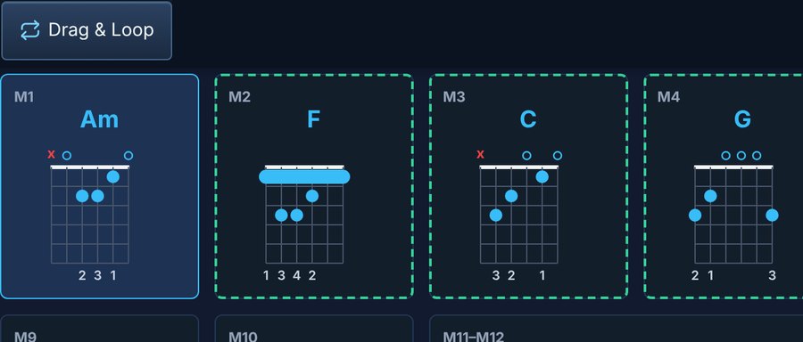 A stretch of bars selected for looping