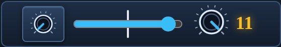 The volume slider turned all the way up, the knob reading 11